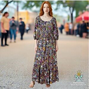 Apiece Apart Vibrant Floral Maxi Dress, Fits up to a Large